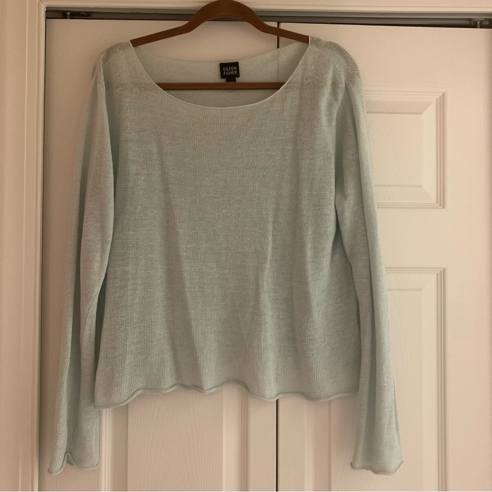 Eileen Fisher 100% linen long sleeved top size large